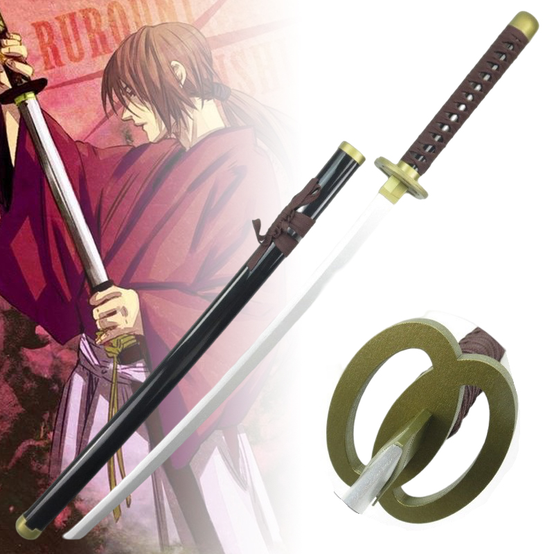 Anime Cosplay Real - 40 inç Himura Kenshin Katana Ahşap
