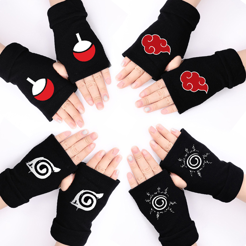 Naruto Headband Metal - Naruto Anime Cosplay Siyah Eldiven Akatsuki