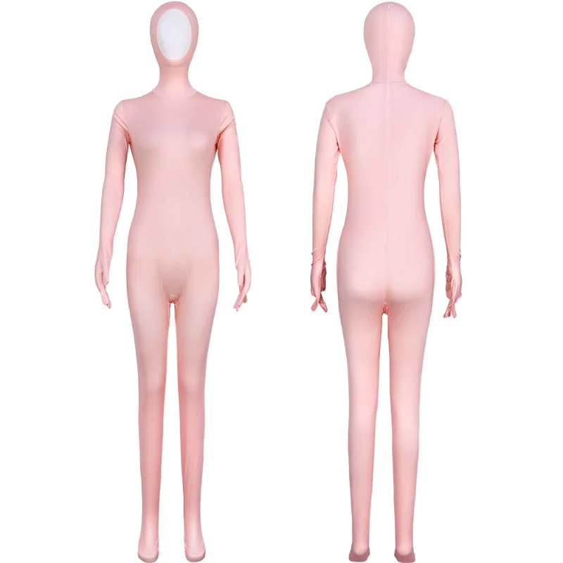 Anime Cosplay Face - Kadın Face Up Tulum Bodysuit Pembe