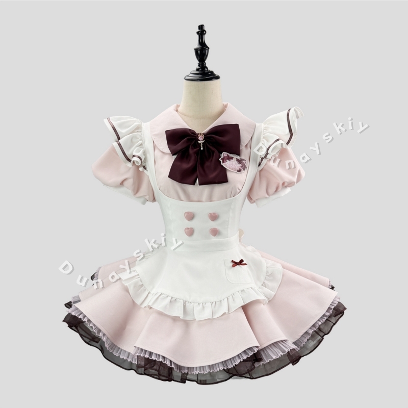 Anime Cosplay Plus Size - Tatlı Lolita Hizmetçi Cosplay Elbisesi Büyük