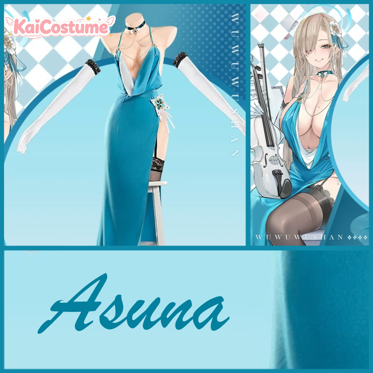Anime Cosplay Photo - Mavi Arşiv Asuna Gece Elbisesi Cosplay