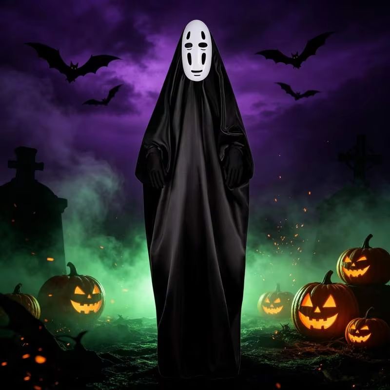 Anime Cosplay Face - Japon Yüzsüz Adam Cosplay Kostümü Unisex