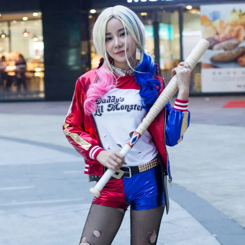 Anime Harley Quinn Cosplay - İntihar Cosplay Anime Harley Kostümü Quinn