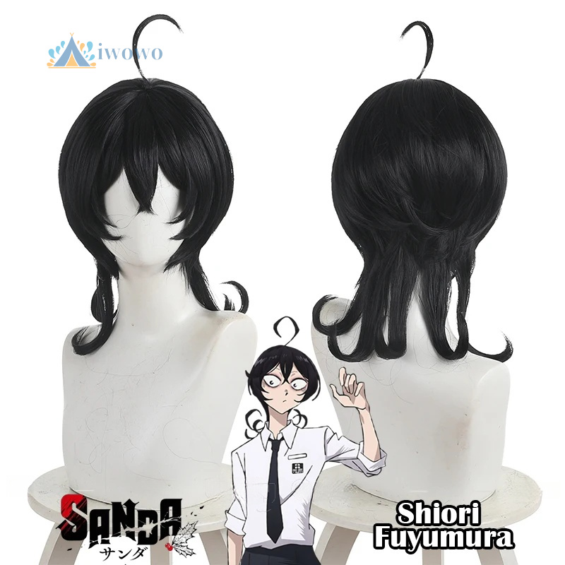 Anime Cosplay Girl With Black Hair - Anime Sanda Shiori Fuyumura Cosplay Peruk