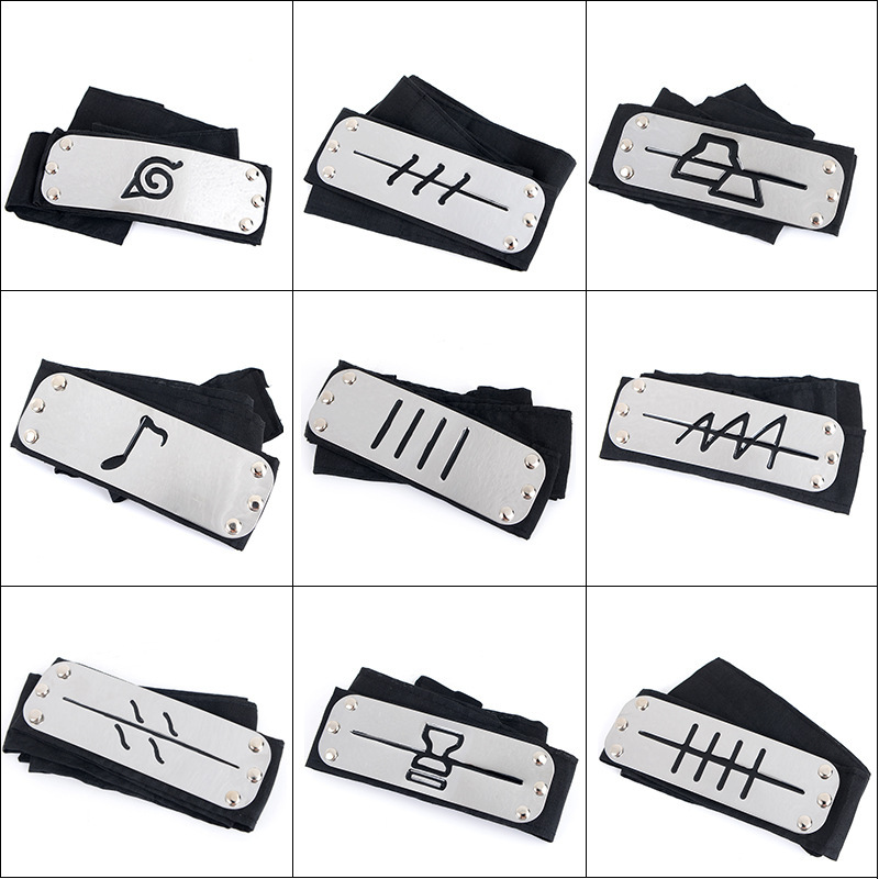 Naruto Headband Metal - Anime Kakashi kafa Cosplay kostümleri aksesuarları