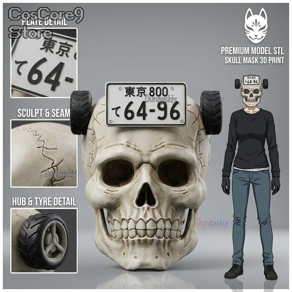 Anime Cosplay Face - Dorohedoro Ebisu Kafatası Maskesi Cosplay Prop