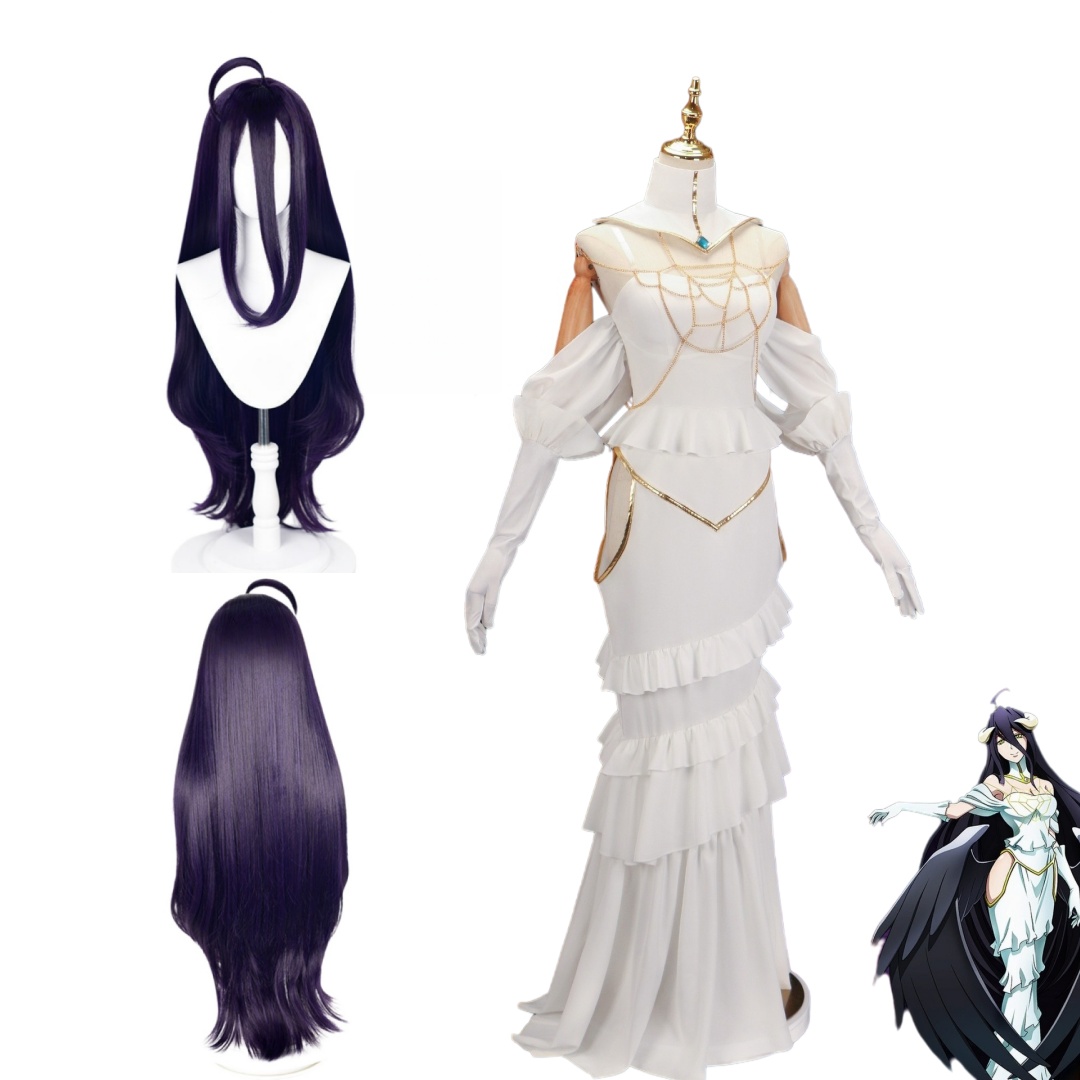 Anime Cosplay Albedo - Overlord Arubedo Saf Beyaz Şeytan Albedo