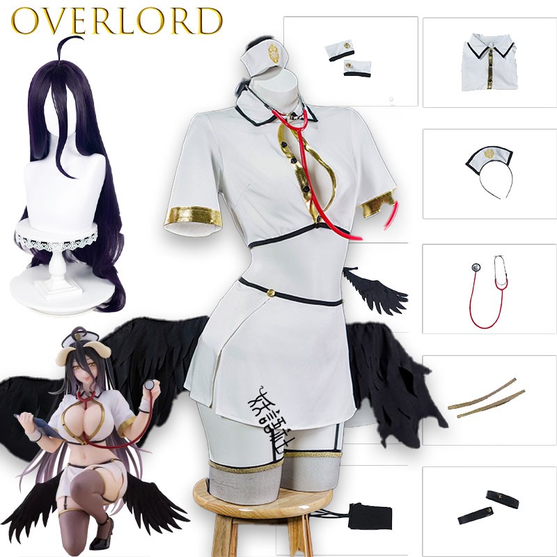 Anime Cosplay Albedo - OVERLORD Albedo Hemşire Cosplay Kostüm Anime