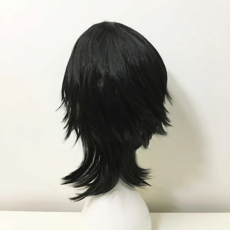 Emo peruk Unisex siyah Mullet  - Sword Art Online Cape incelemesi ve fiyatı