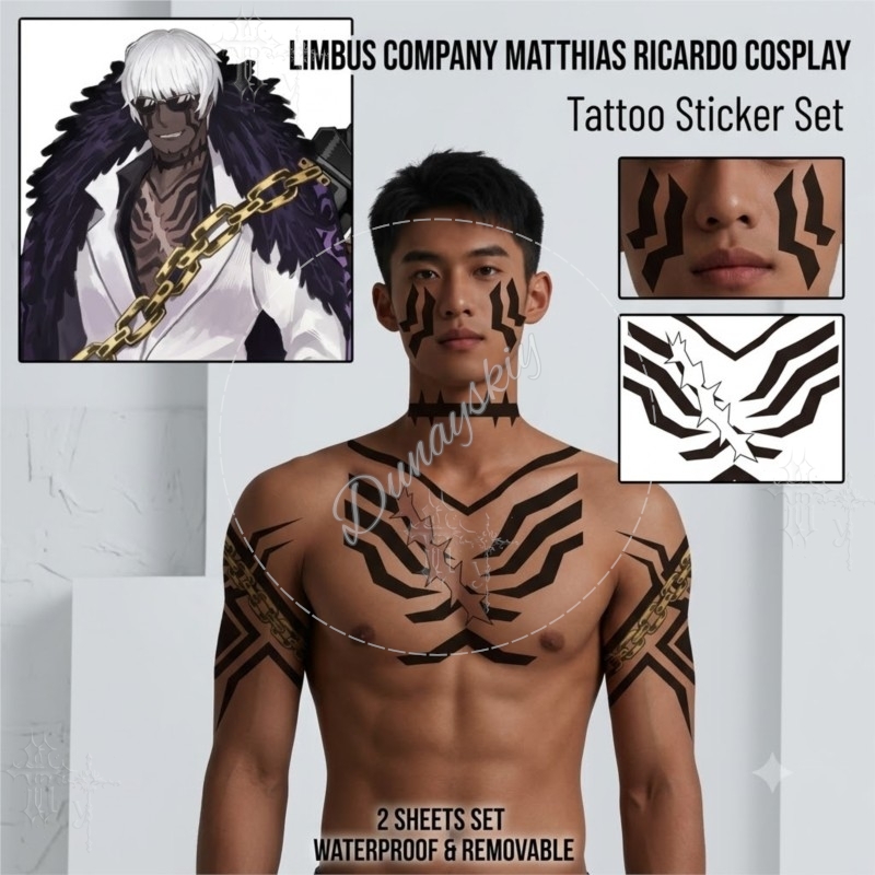 Matthias Ricardo Siyah Tribal  - Anime Cosplay Face incelemesi ve fiyatı
