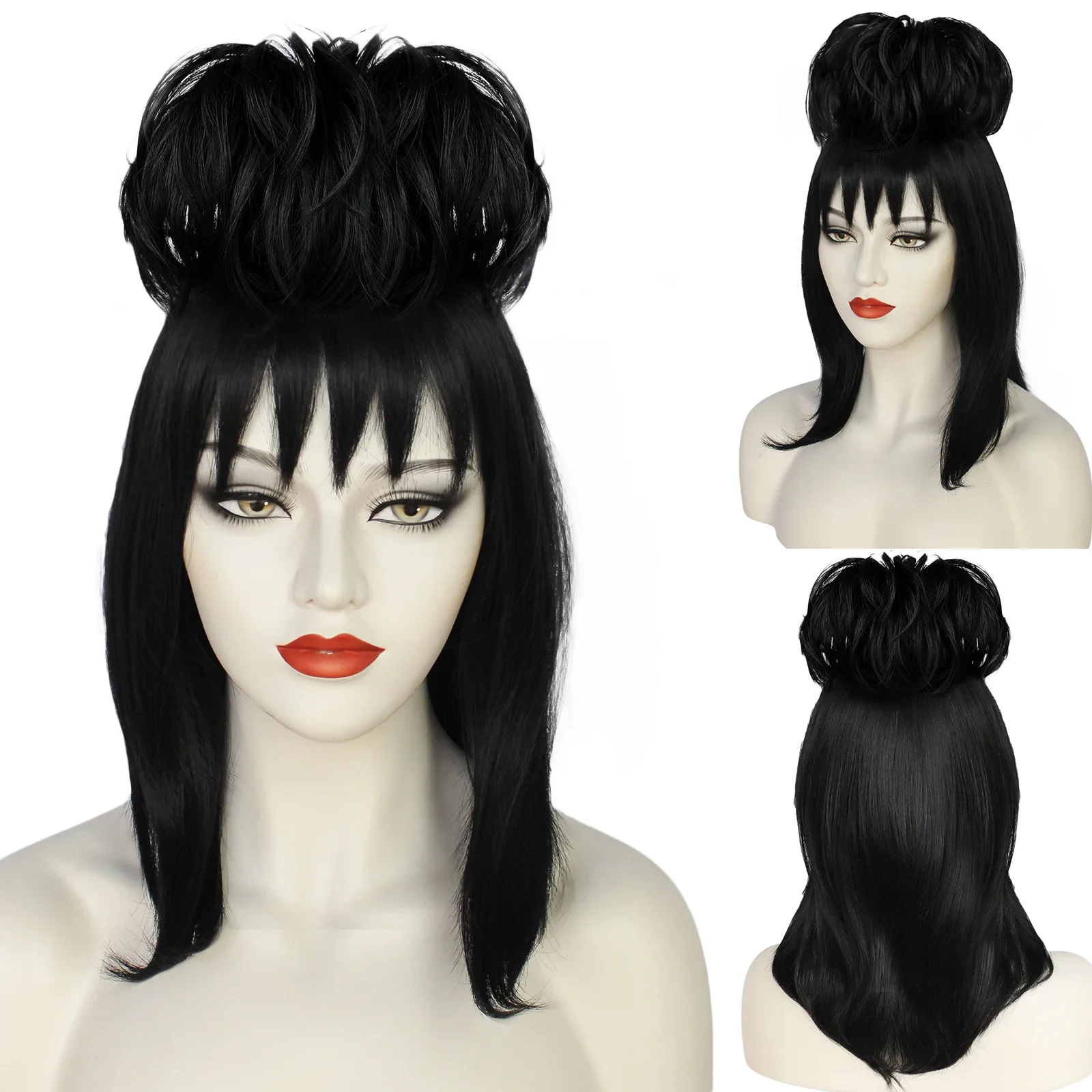 Lydia Deetz Cosplay Peruk Geli - Anime Cosplay Girl With Black Hair incelemesi ve fiyatı